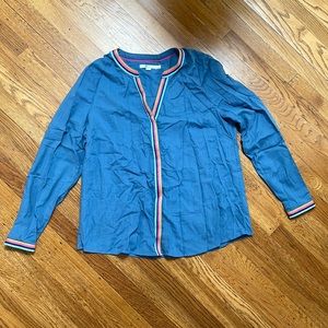 NWOT Boden Button Up with Embroidered Trim